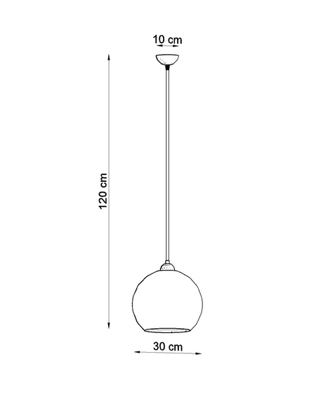 Lampă suspendată BALL șampanie + 1x bec LED E27 3000K cald 7,5W 620lm