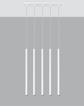 PASTELO 5 lampă suspendată albă + 5x bec LED G9 4000K Cold 4,5W 530lm