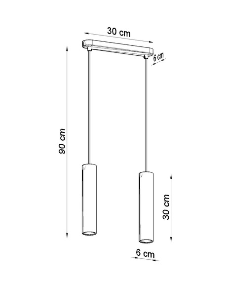 LUVO 2 lampă suspendată + 2x GU-10 3000K cald 7W bec LED 620lm