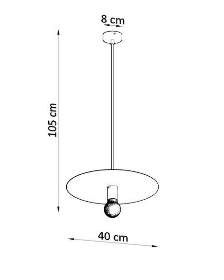 Lampă suspendată FLAVIO negru + 1x bec LED E27 3000K Warm 7,5W 620lm
