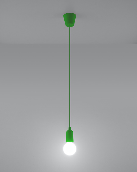 DIEGO 1 lampă suspendată verde + 1x bec LED E27 4000K rece 7,5W 650lm