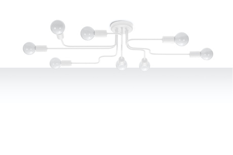 Candelabru HECTOR 8 alb + 8x bec LED E27 4000K rece 7.5W 650lm