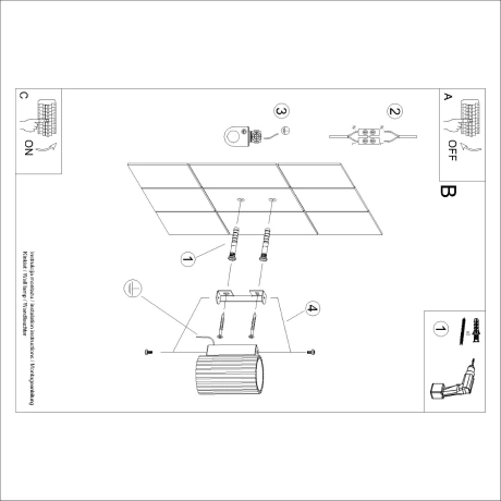 Lampă de perete KARBON 10 alb