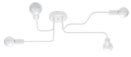 Candelabru HECTOR 4 alb + 4x bec LED E27 4000K rece 7.5W 650lm