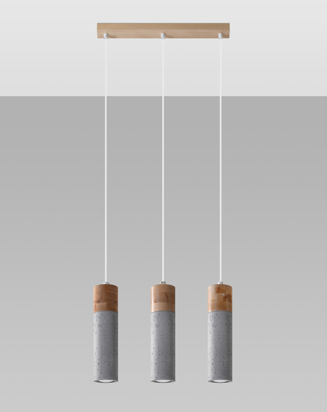 ZANE 3 lampă suspendată gri + 3x bec LED GU-10 4000K rece 7W 630lm