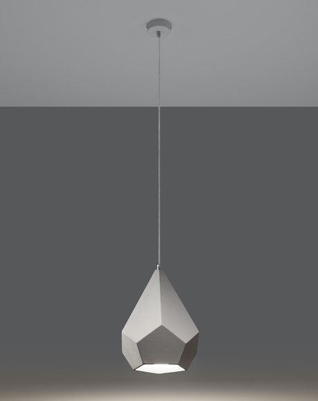 PAVLUS lampă suspendată ceramică albă + 1x bec LED E27 4000K rece 7,5W 650lm