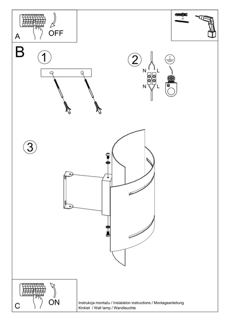HESTIA lampă de perete alb + 1x bec LED G9 4000K rece 4,5W 530lm