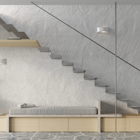 Lampă de perete lăcuită VIXEN alb lucios