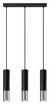 LOOPEZ 3L lampă suspendată negru / crom + 3x bec LED GU-10 3000K cald 7W 620lm