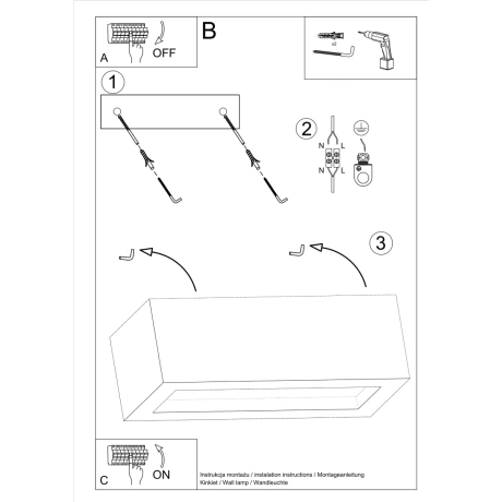 Lampă de perete VEGA 30 beton