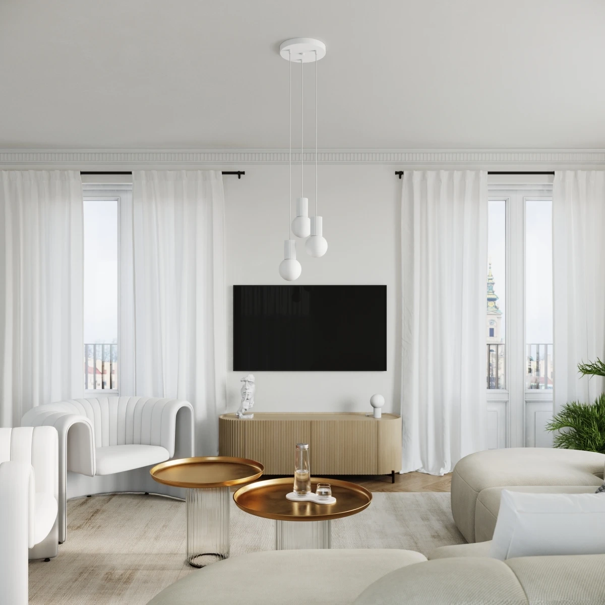 Lampă suspendată HALO 1 alb