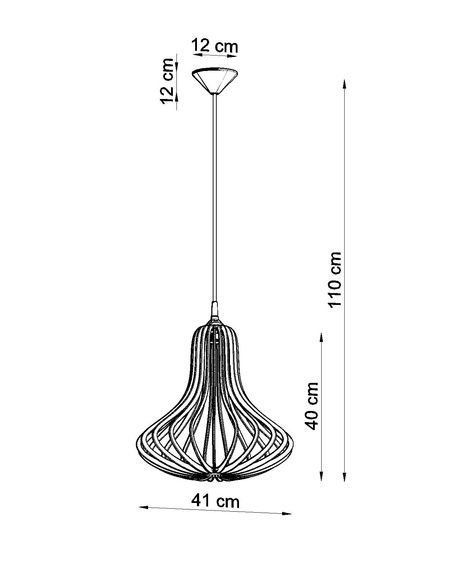Lampă suspendată ELZA lemn natural + 1x bec LED E27 4000K rece 7,5W 650lm