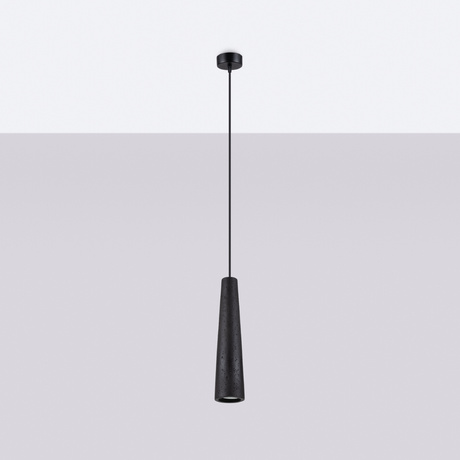 ELECTRA lampă suspendată negru beton + 1x bec LED GU-10 4000K rece 7W 530lm