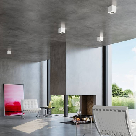 Plafonieră BLAKE alb + 1x bec LED GU10 AR111 3000K cald 12W 800lm