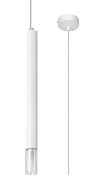 WEZYR 1 lampă suspendată albă + 1x bec LED G9 4000K rece 4,5W 530lm