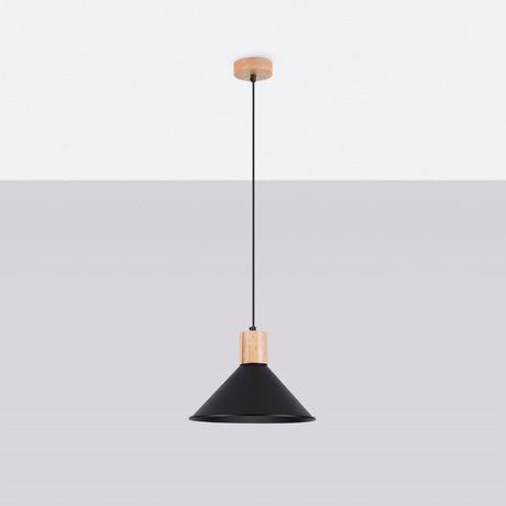 JAGA lampă suspendată negru + 1x bec LED E27 4000K rece 7,5W 690lm