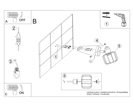 Lampă de perete BELUCI 1 negru + 1x bec LED E14 3000K Warm 7.5W 620lm