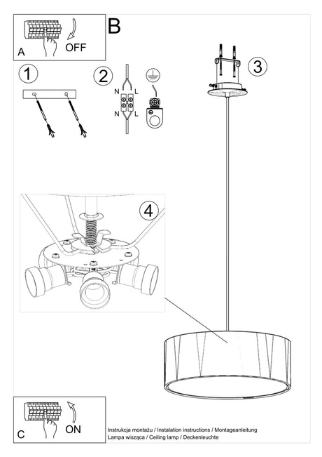Candelabru ROLLO 45 alb + 3x bec LED E27 3000K cald 7.5W 620lm