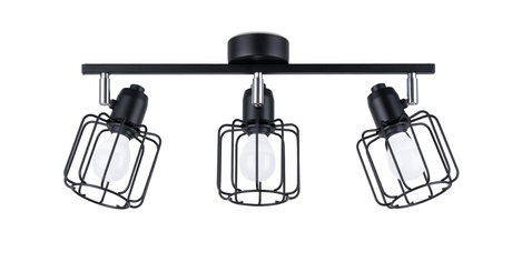 Plafonieră BELUCI 3 negru + 3x bec LED E14 3000K cald 7.5W 620lm