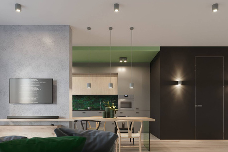 Plafonieră ORBIS 2 gri + 2x bec LED GU-10 4000K rece 7W 630lm