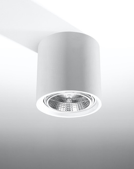 Plafonieră ceramică KALU alb + 1x bec LED GU10 AR111 3000K cald 12W 800lm