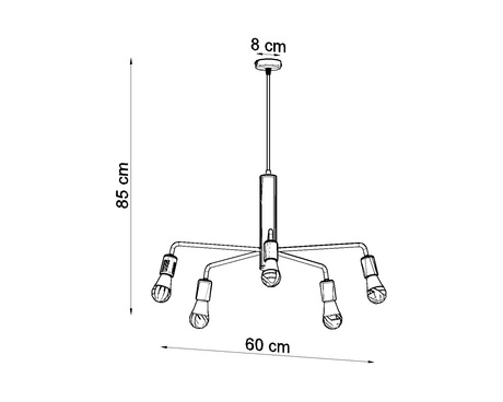 Candelabru DUOMO 5 + 5x Bec LED E27 3000K Warm 7.5W 620lm