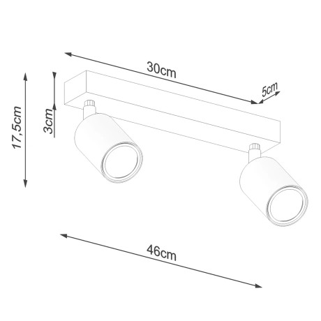 Plafonieră VERDO 2 negru