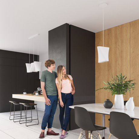 Candelabru BLUM 3 alb + 3x bec LED E27 4000K rece 7.5W 650lm