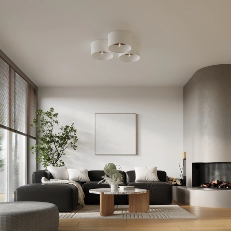 Plafonieră TELESTO alb/maro închis