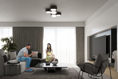 Plafonieră SUNDE 15 negru + 2x bec LED E27 4000K Rece 7.5W 650lm