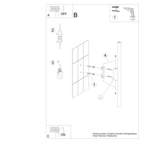 Lampă de perete PASTELO 2 alb