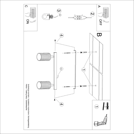 Plafonieră KARBON 2 roșu ocru
