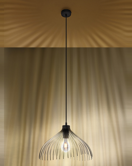 Lampă suspendată UMB negru + 1x bec LED E27 3000K Warm 7.5W 620lm