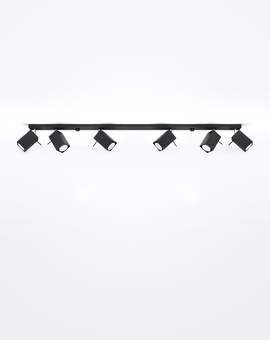Plafonieră MERIDA 6L negru + 6x bec LED GU-10 3000K Warm 7W 620lm
