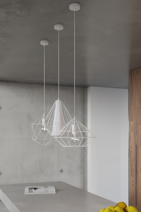 UMBERTO lampă suspendată alb + 1x bec LED E27 3000K cald 7,5W 620lm