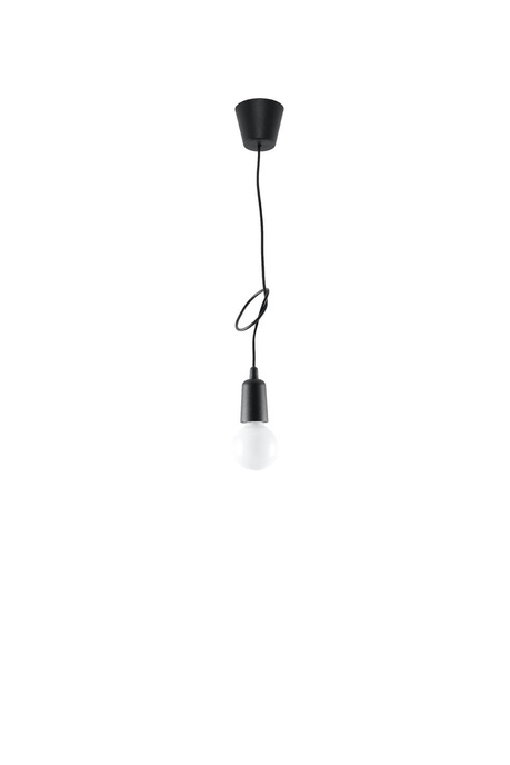 DIEGO 1 lampă suspendată negru + 1x bec LED E27 4000K rece 7,5W 650lm
