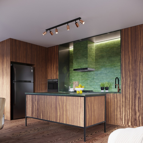 Plafonieră WINX 2 negru / cupru + 2x bec LED GU-10 3000K Warm 7W 510lm