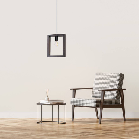 ARIES wenge lampă suspendată + 1x bec LED E27 3000K cald 7.5W 620lm