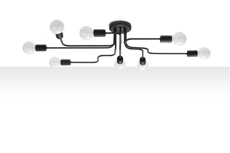 Candelabru VECTOR 8 negru + 8x bec LED E27 4000K rece 7.5W 650lm
