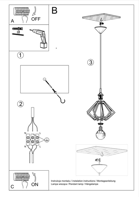 POMPELMO lampă suspendată din lemn natural + 1x bec LED E27 3000K Warm 7,5W 620lm