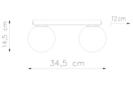 Plafonieră YOLI 2 negru + 2x bec LED G9 4000K Cold 4.5W 460lm