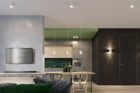 Lampă suspendată ORBIS 1 alb + 1x bec LED GU-10 4000K rece 7W 630lm