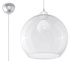 Lampă suspendată BALL transparentă + 1x bec LED E27 4000K rece 7,5W 650lm