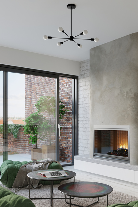 Candelabru LANGO 5 negru + 5x bec LED E27 4000K rece 7,5W 650lm