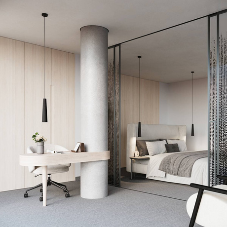 ELECTRA lampă suspendată negru beton + 1x bec LED GU-10 4000K rece 7W 530lm