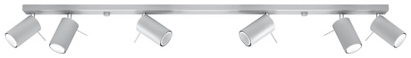 Plafonieră RING 6L gri + 6x bec LED GU-10 3000K Warm 7W 620lm