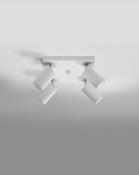 Plafonieră RING 4 alb + 4x bec LED GU-10 4000K rece 7W 630lm