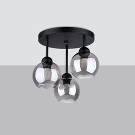 Candelabru ALINO 3 negru + 3x bec LED E27 4000K rece 7,5W 690lm