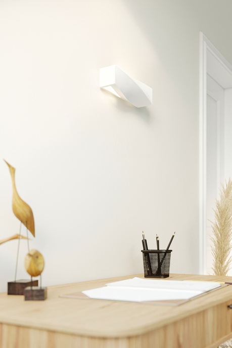 Aplică ceramică SIGMA MINI alb + 1x bec LED E27 3000K cald 7.5W 620lm