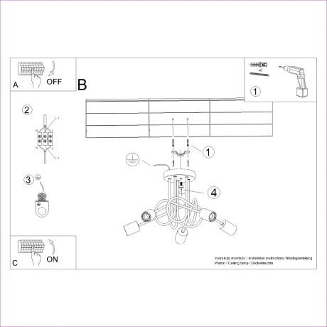 Candelabru EMBER 5 alb